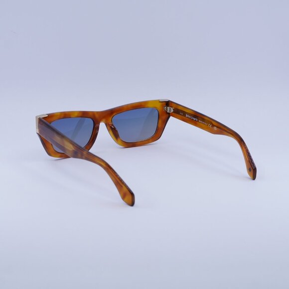 Palm Angels PERI10K MALIBU 6E49 Sunglasses Havana Cat Eye Frame, Blue Lenses - Picture 5 of 9